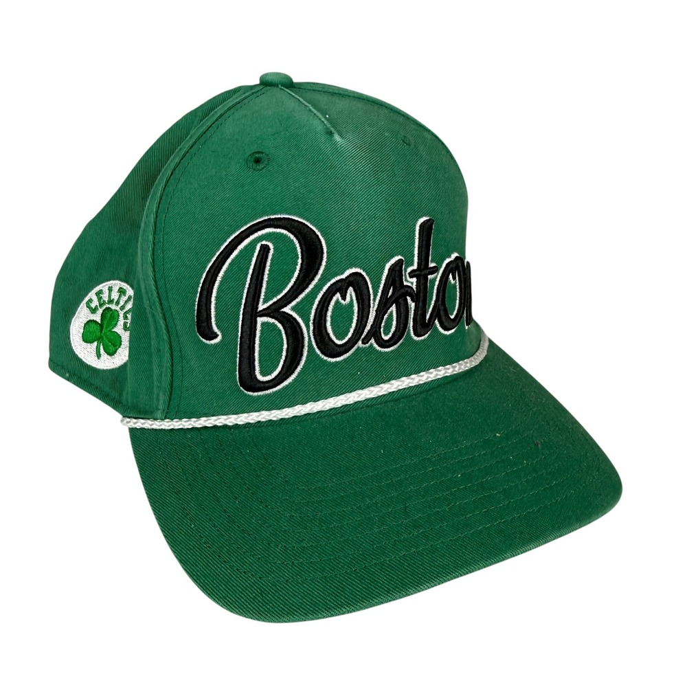 47 Brand Boston Celtics NBA‎ Green Snapback Hat Script Rope Detail OSFA Cap